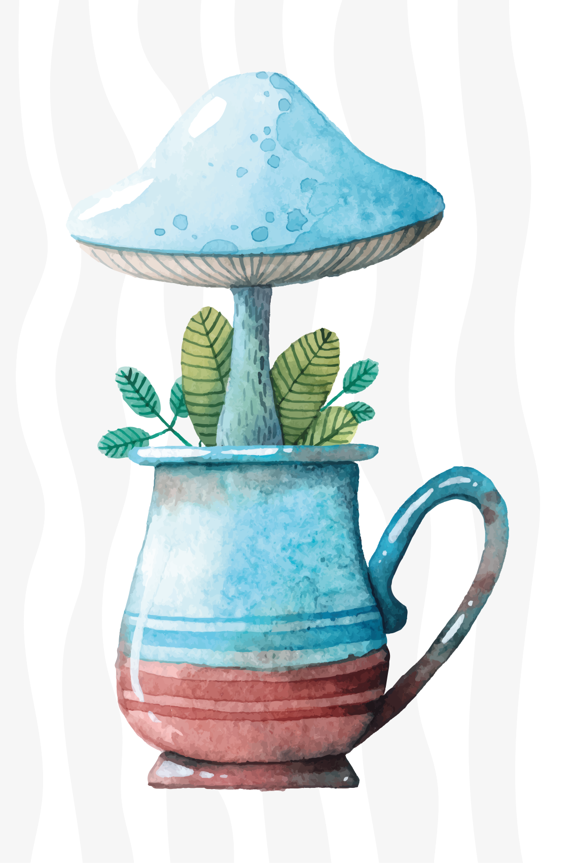 Αφίσα κουζίνας με χαριτωμένο σχέδιο μανιταριού σε κούπα - TenStickers