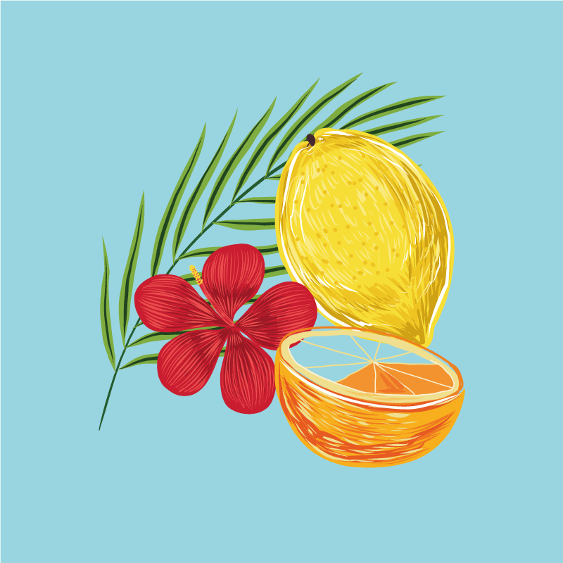 Αφίσα κουζίνας σχέδιο με παστέλ λεμόνια - TenStickers