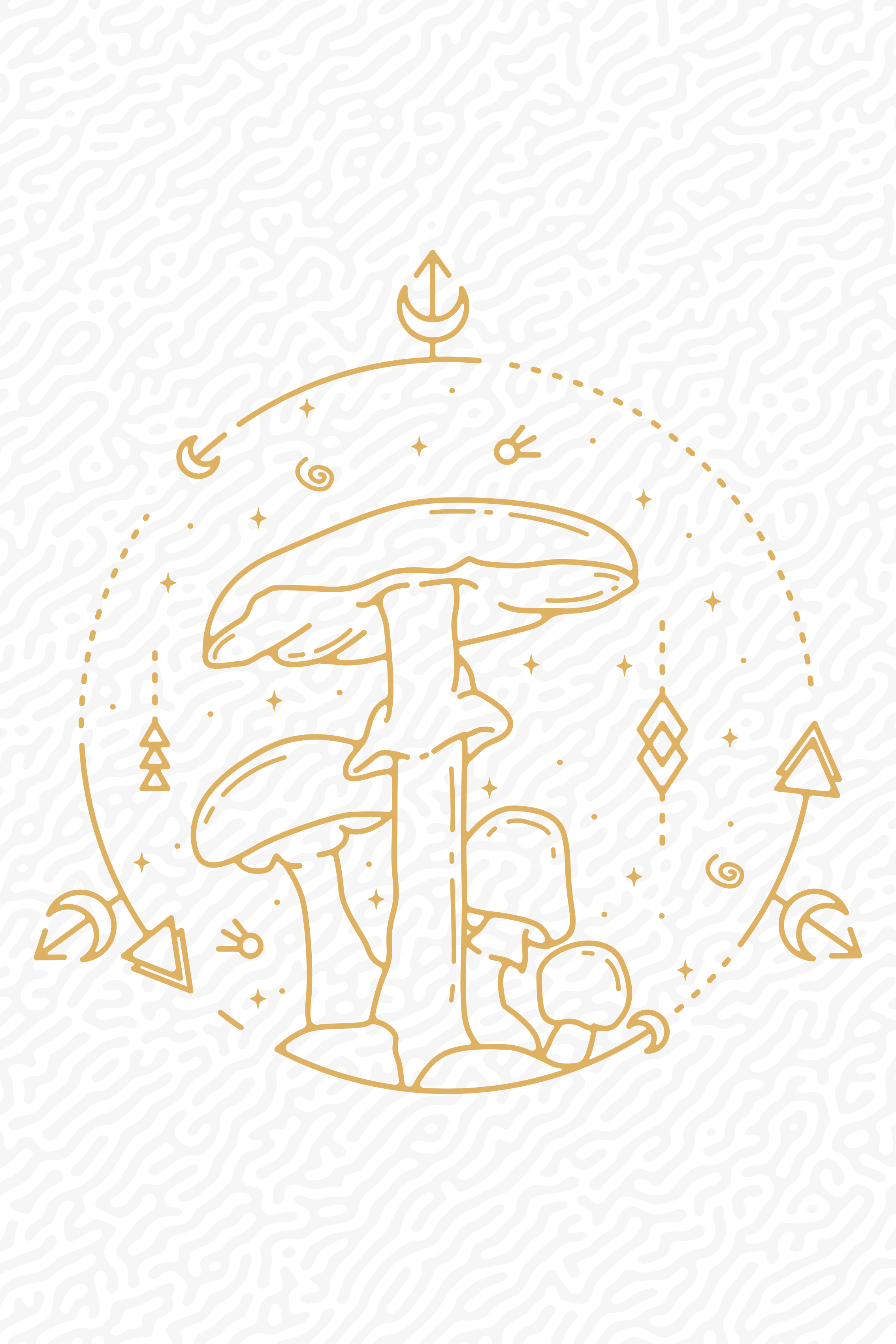 Αφίσα κουζίνας γεωμετρικού σχεδίου μανιταριού μονόγραμμα - TenStickers