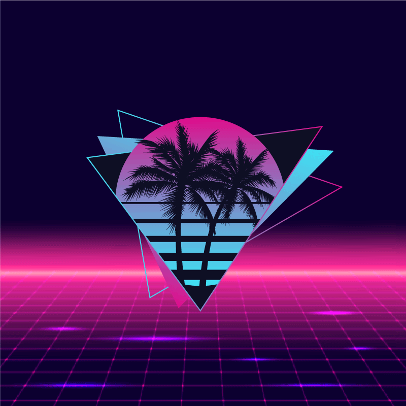 Αφίσα για το σαλόνι με φοίνικα σε στυλ vaporwave - TenStickers