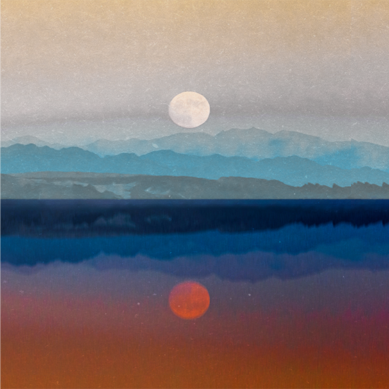 Αφίσα για το σαλόνι σχέδιο όμορφου φεγγαριού στο διάστημα - TenStickers