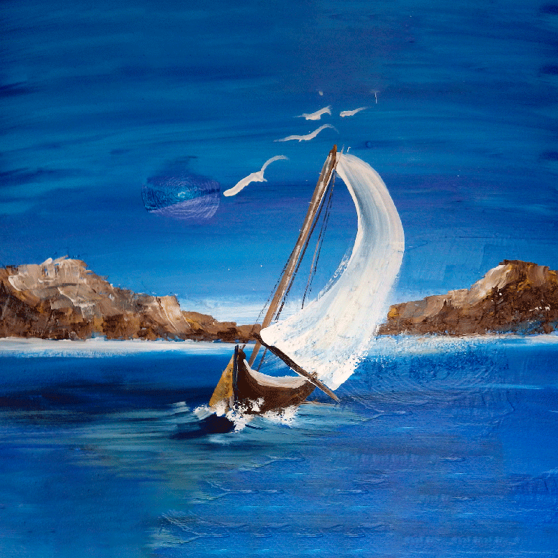 Αφίσα για το σαλόνι Καμβάς με ιστιοφόρα - TenStickers