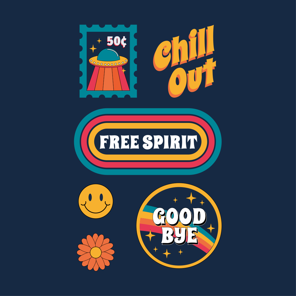 Αφίσα για το σαλόνι διασκέδαση και χαλάρωση 70's - TenStickers