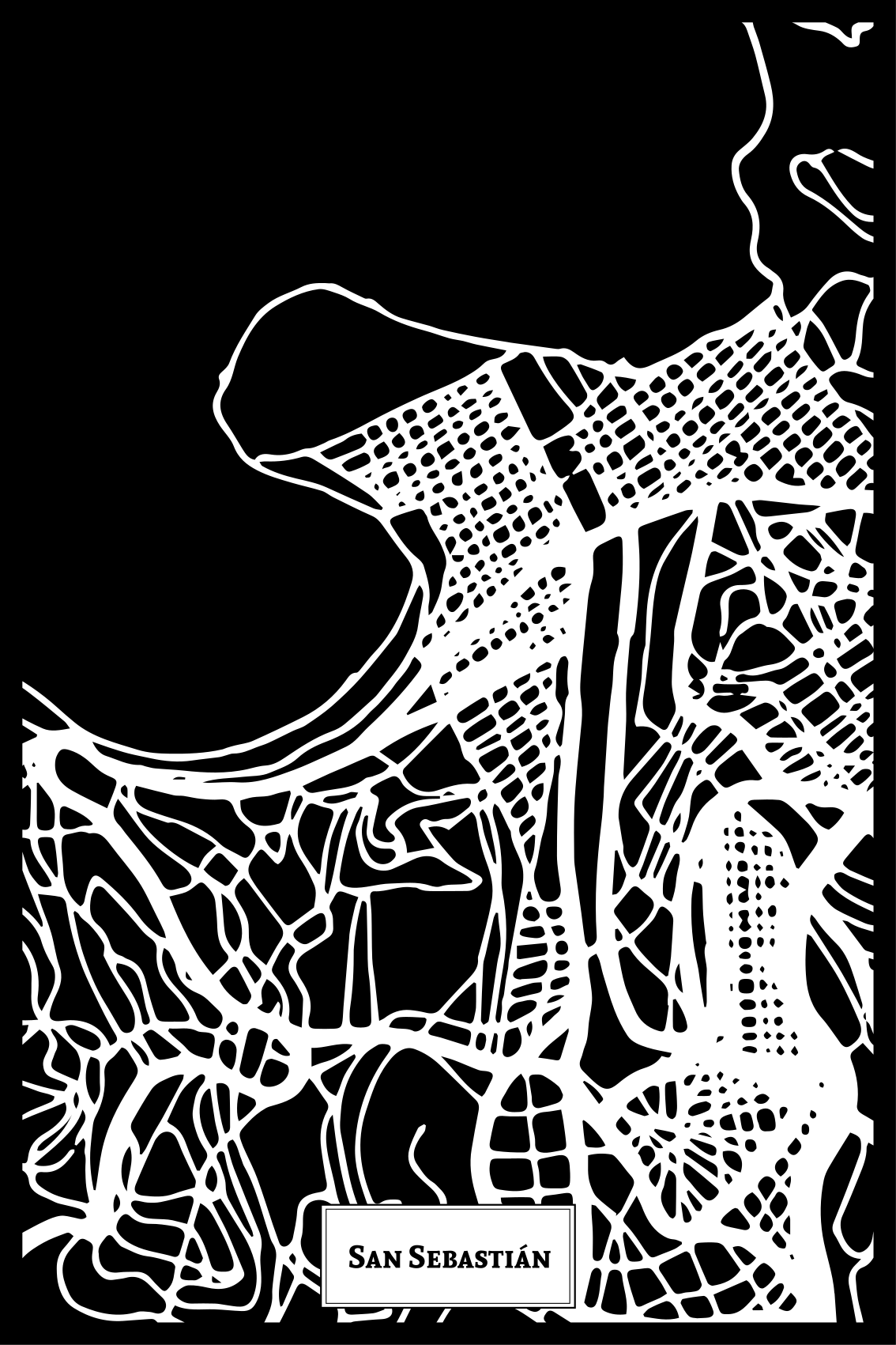 Αφίσα για το σαλόνι Τοπογραφικός χάρτης Σαν Σεμπαστιάν - TenStickers