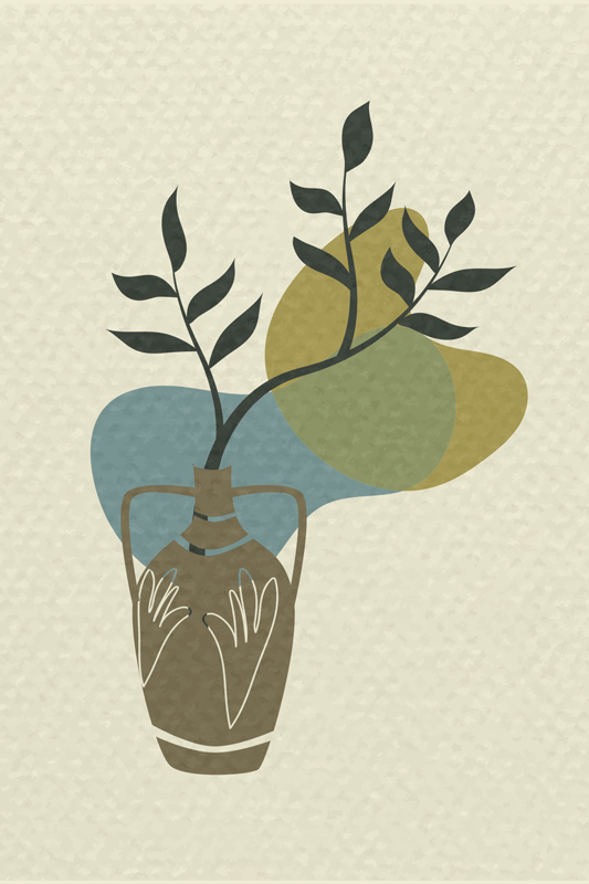 Αφίσα για το σαλόνι japandi μινιμαλιστική φύση - TenStickers