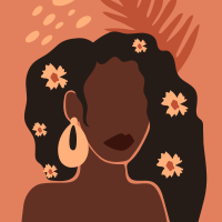 Αφίσα ανθέων με αισθητική αφηρημένη γυναίκα - TenStickers