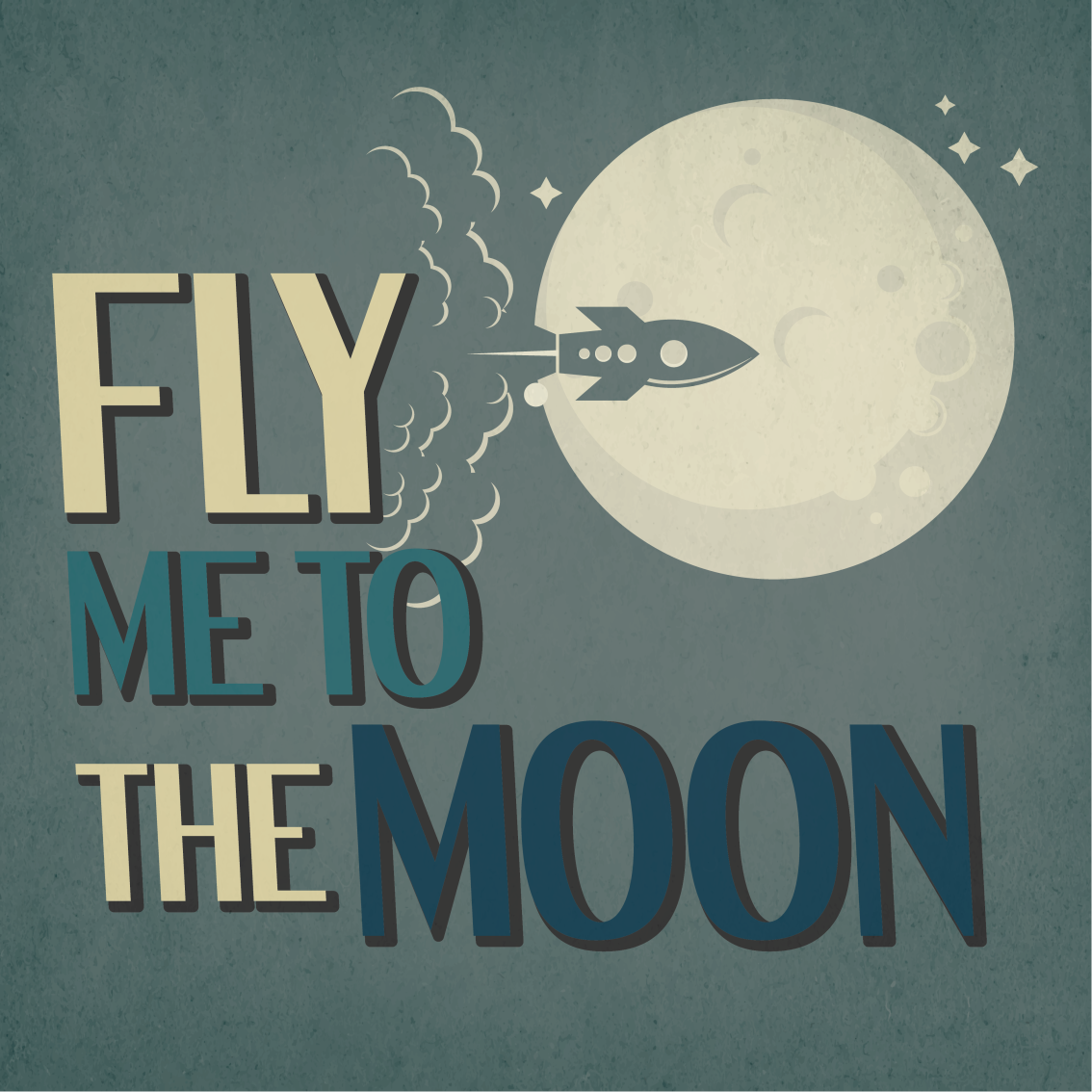 Αφίσα έφηβου δωματίου Ταξίδι Ροκέτας στη Σελήνη - TenStickers