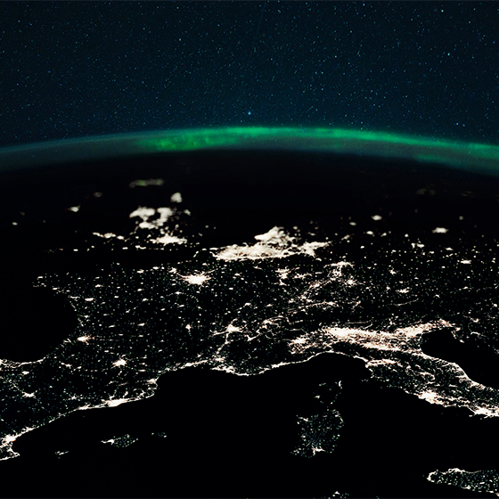 Αφίσα καρτέλας του κόσμου Νυχτερινή Αεροφωτογραφία - TenStickers