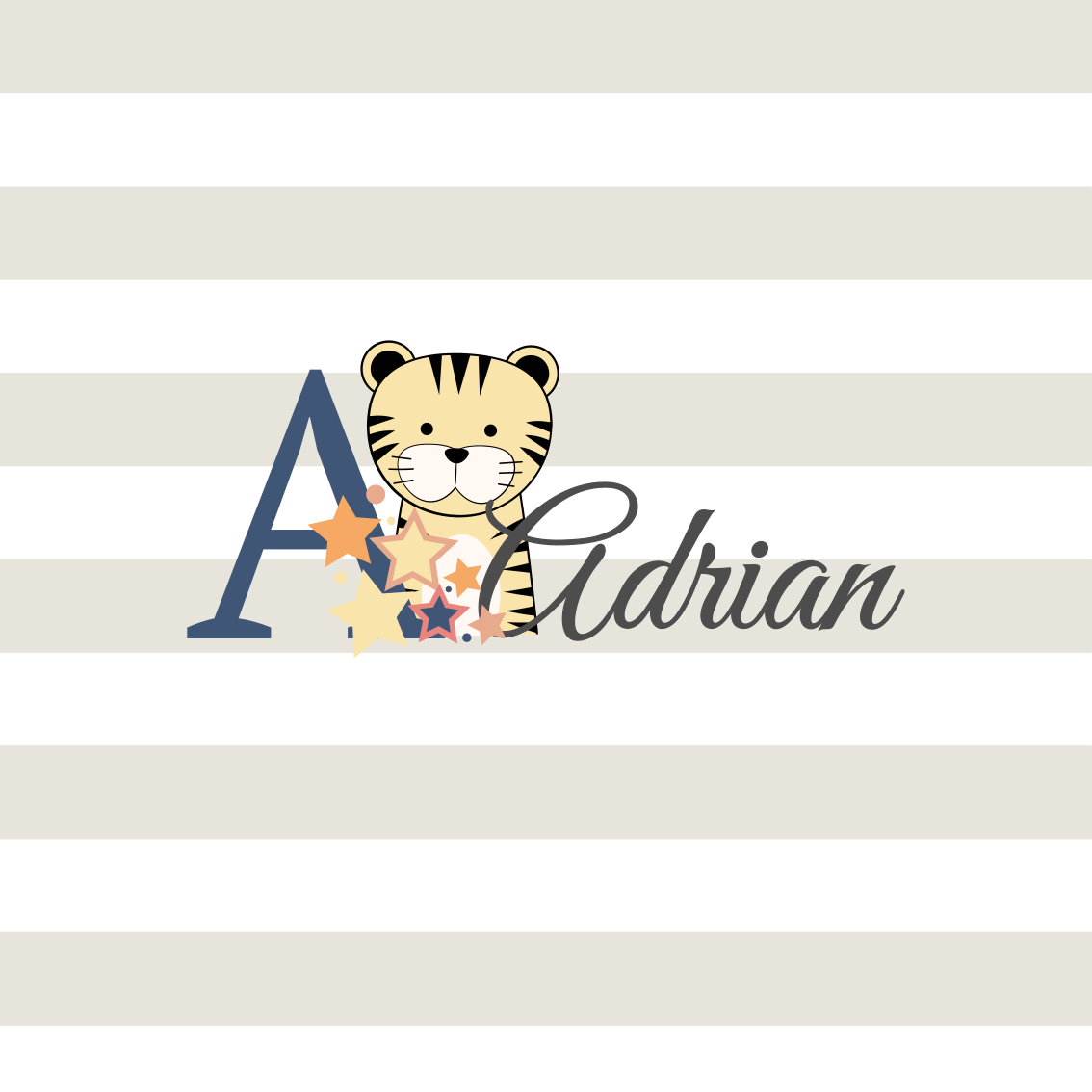 Αφίσα με επιλογές προσαρμογής adrian tiger χαρακτήρας - TenStickers