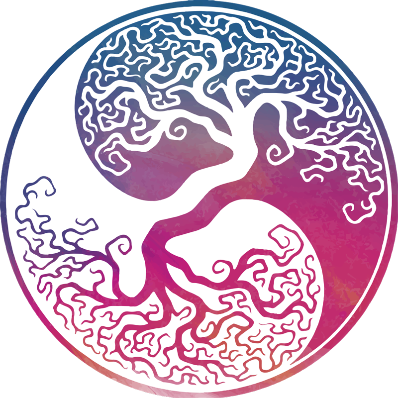 Πόστερ με δέντρα αυτοκόλλητο τοίχου yin yang ζωή - TenStickers