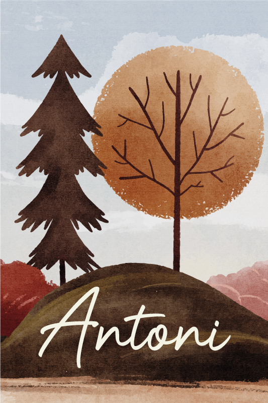 Πόστερ με δέντρα από σκανδιναβικές σημύδες - TenStickers
