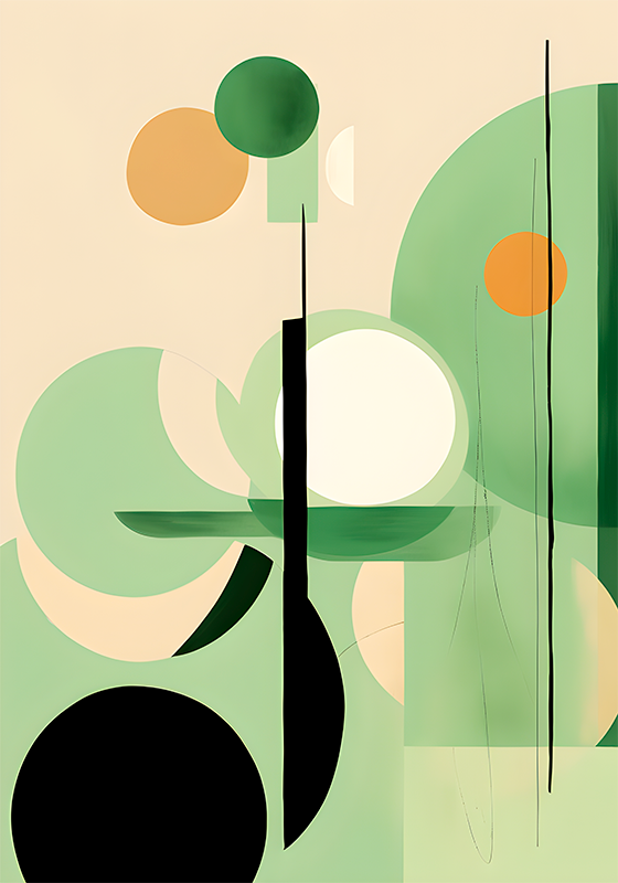 Αφίσα με καλλιτεχνικά έργα πράσινες φιγούρες - TenStickers