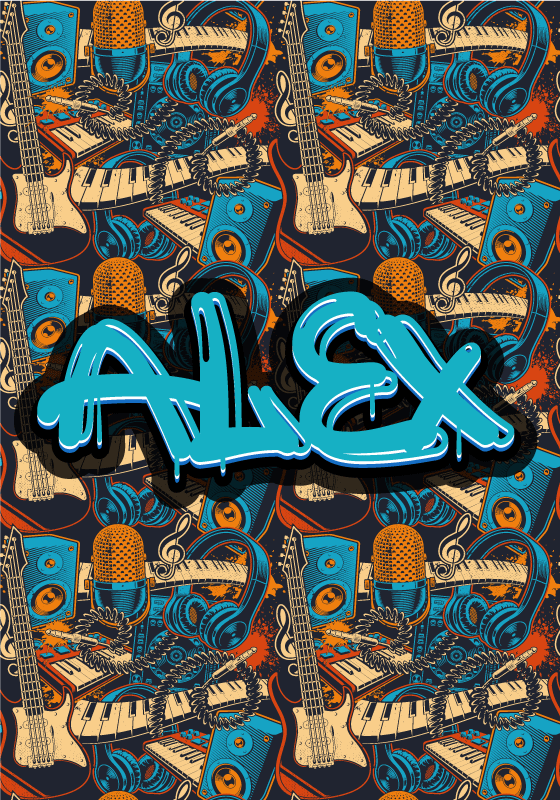 προσαρμοσμένη ρετρό μουσική αφίσα γκράφιτι - TenStickers