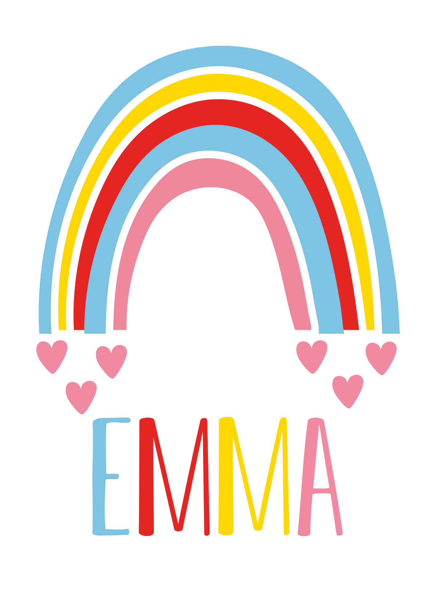 ουράνιο τόξο με εξατομικευμένη αφίσα ονόματος - TenStickers