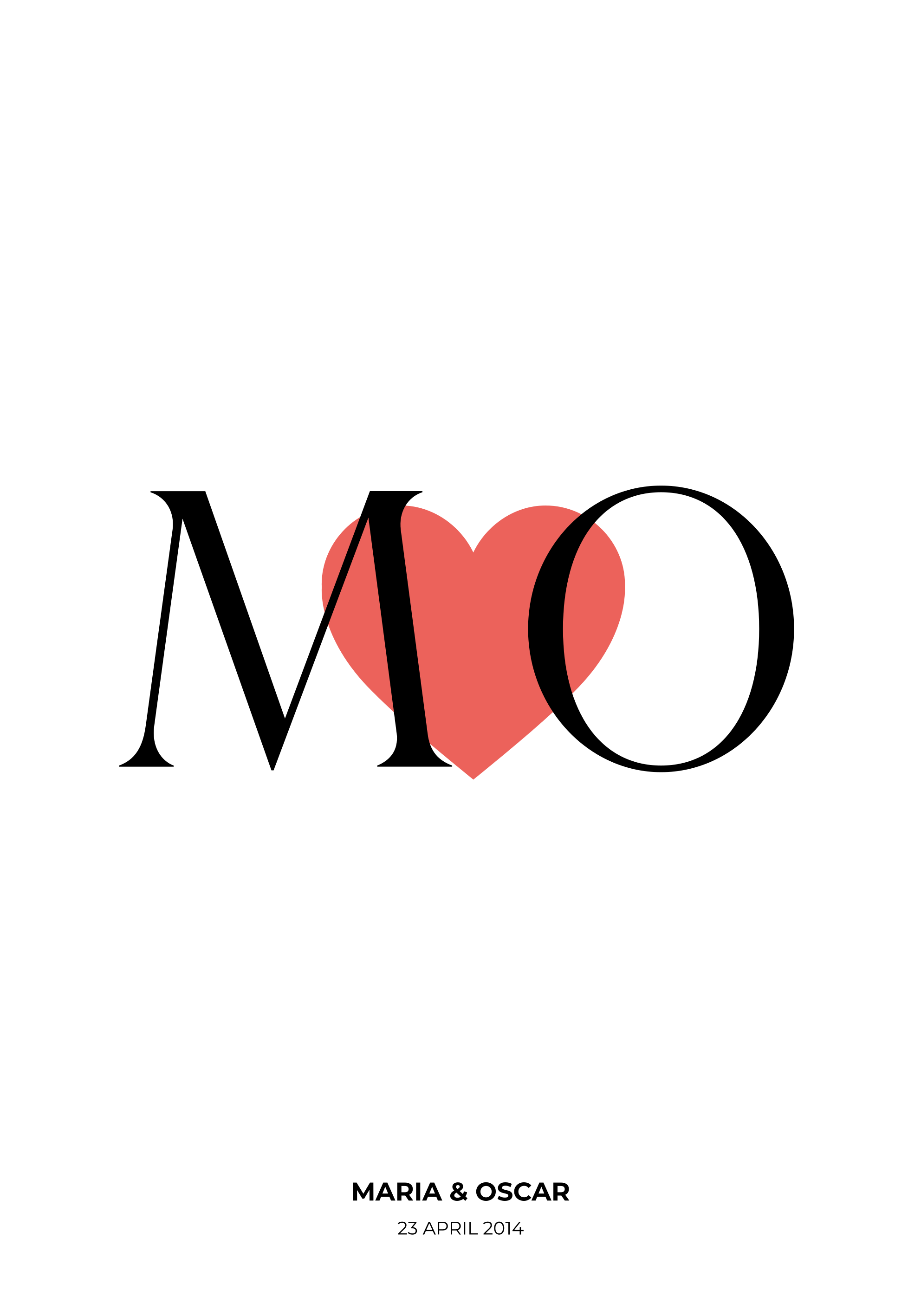 αρχικά προσαρμοσμένη αγάπη προσαρμόσιμη αφίσα - TenStickers