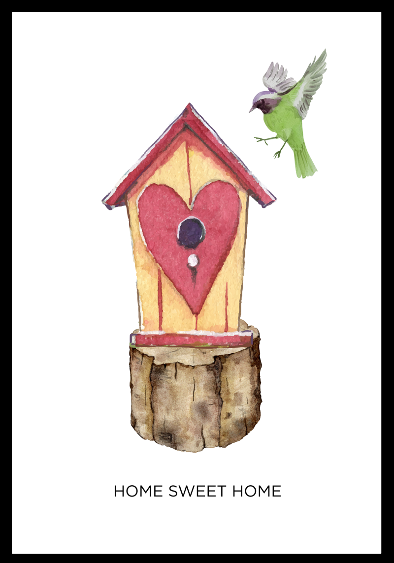 Aφίσα για το σαλόνι Σπίτι γλυκιά οικογένεια - TenStickers