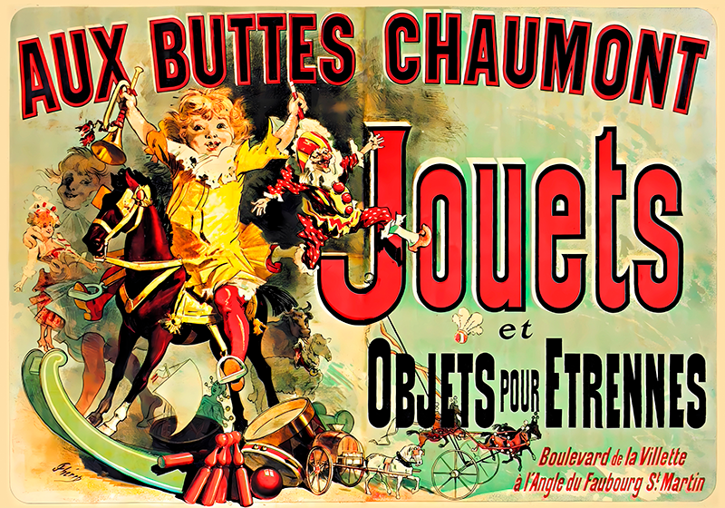 Aφίσα εποχής aux buttes chaumont jouets - TenStickers