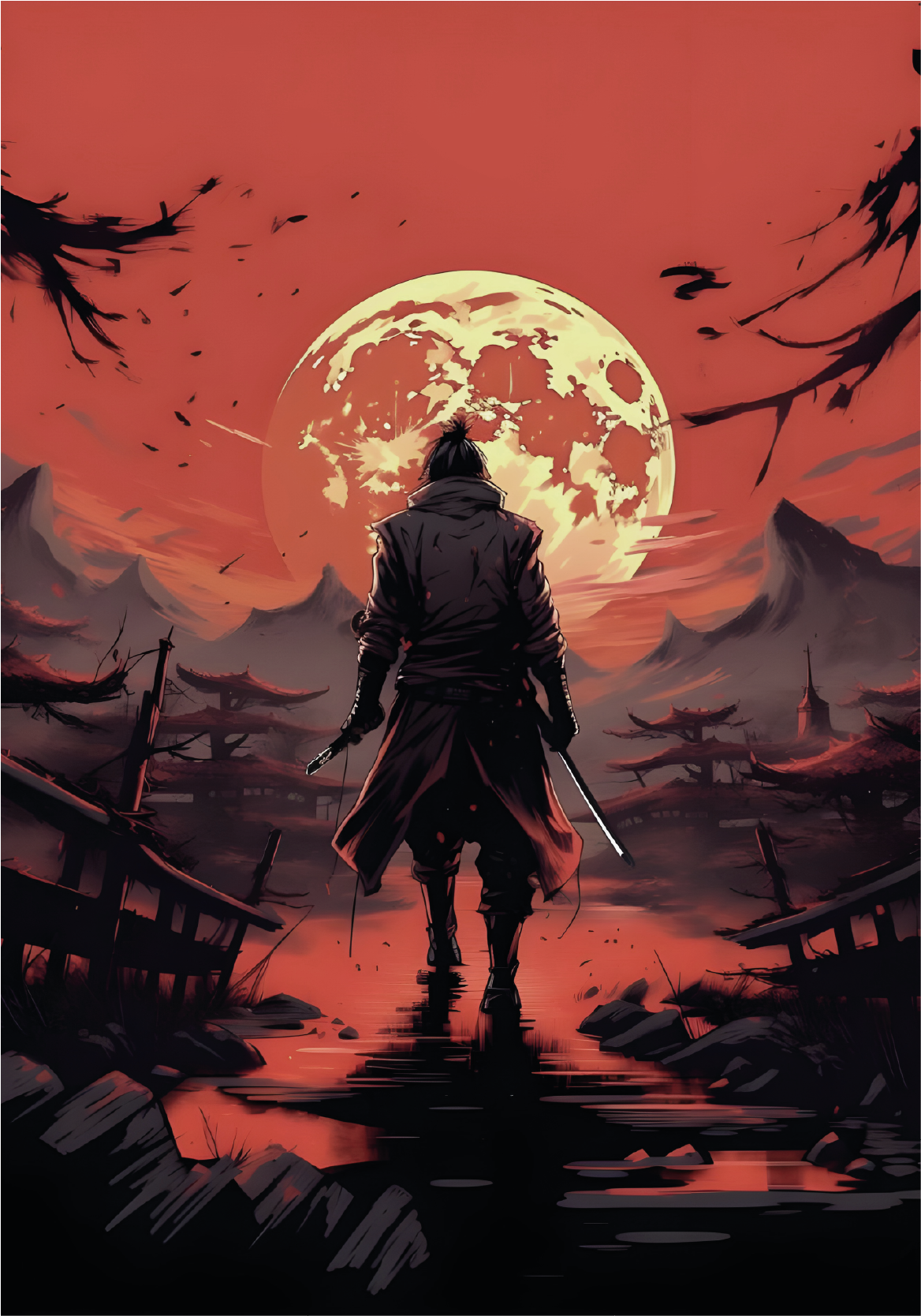 Aφίσα για έφηβους anime πολεμιστής σιλουέτα - TenStickers