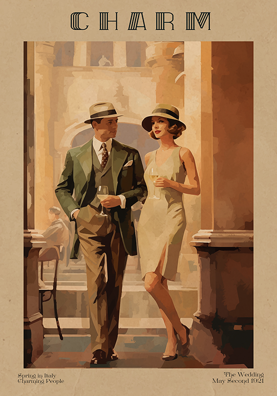 Αφίσα Art Déco περιοδικό γοητείας - TenStickers