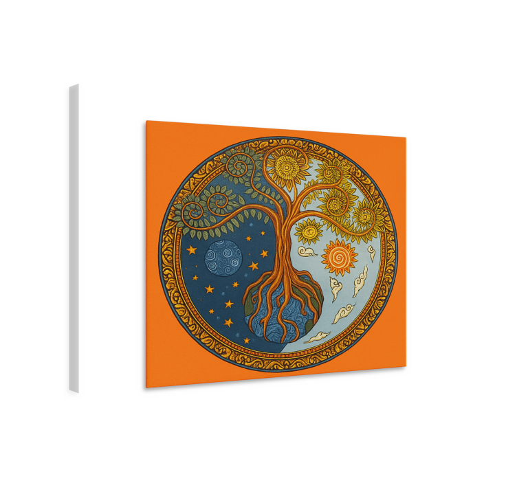 Ζωγραφική καμβά για το σαλόνι πνευματικό δέντρο της ζωής - TenStickers