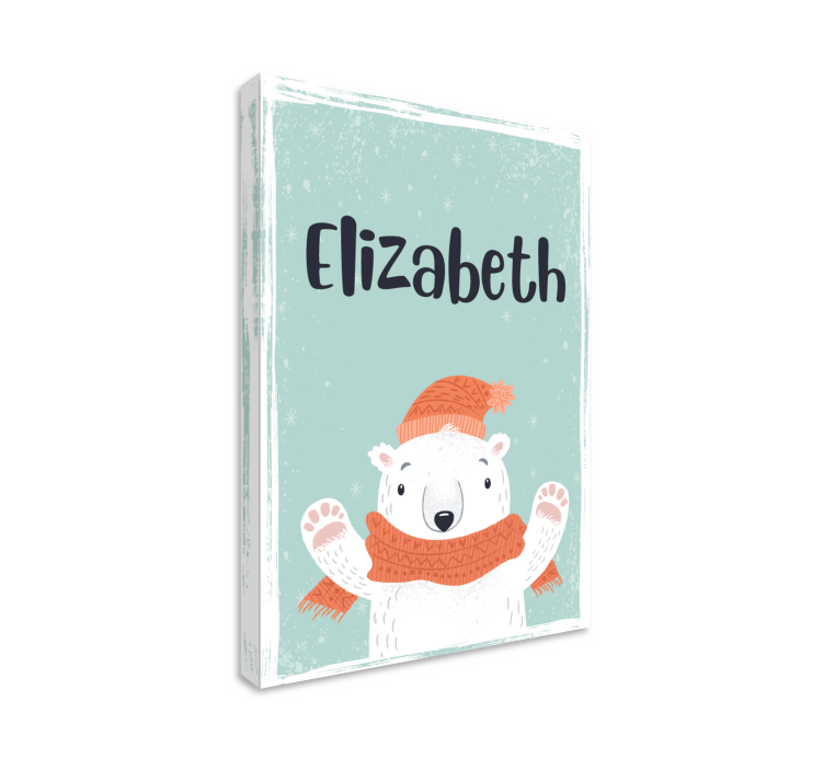 χαριτωμένο όνομα με εξατομικευμένο καμβά με πολικές αρκούδες - TenStickers