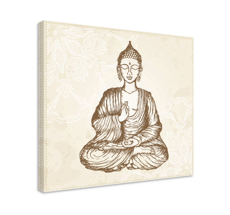Buda vintage floral art wall art του Βούδα - TenStickers