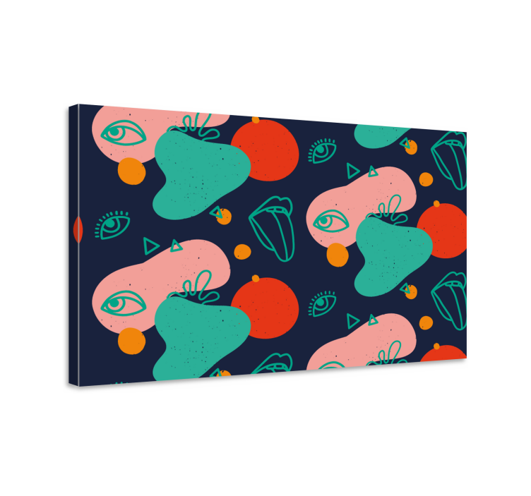 Αφηρημένη ζωγραφική σε καμβά διάταξη αφηρημένων προσώπων - TenStickers