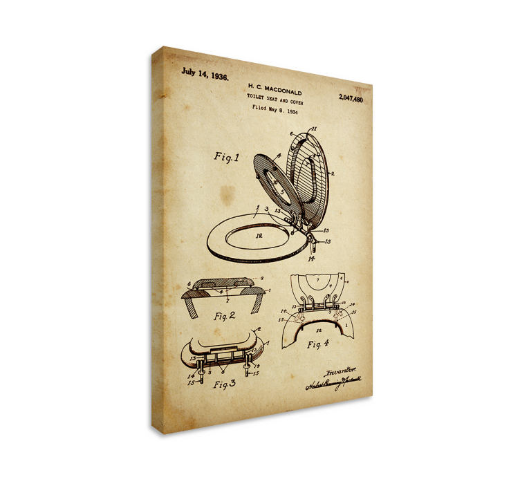 Vintage μπάνιο καμβά τέχνης - TenStickers