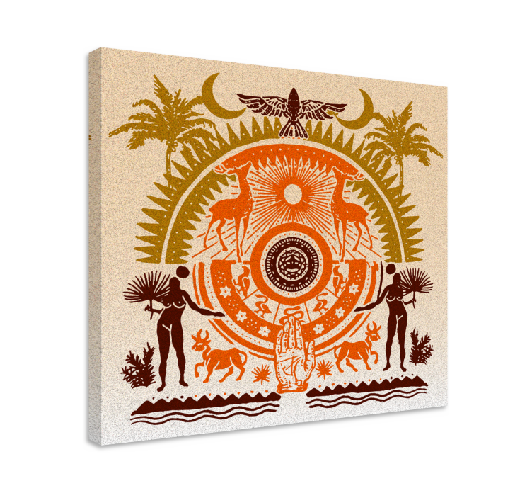 Ζωγραφική σε καμβά με το Βούδα πνευματική σκηνή φύσης - TenStickers