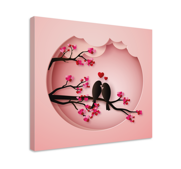 μοντέρνα πουλιά φιλιά τέχνη καμβά πουλιών - TenStickers