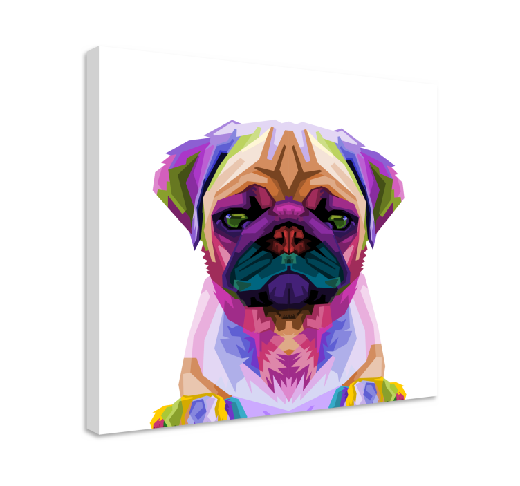 Pop art pug dog καμβά εκτυπώσεις - TenStickers