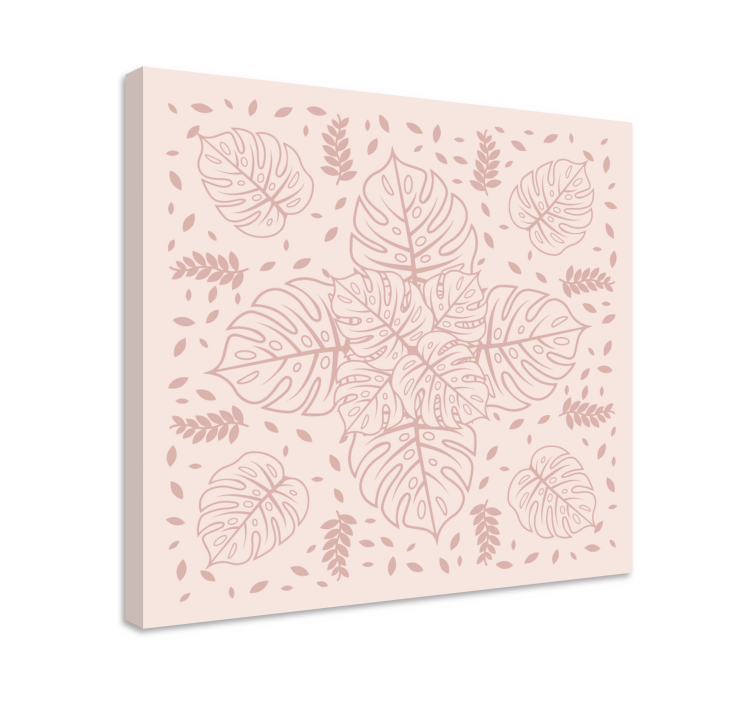 ροζ νότες τέχνης φύλλων monstera - TenStickers