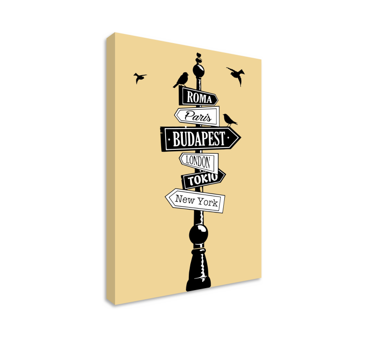 πόλεις Βουδαπέστη κατεύθυνση σηματοδοτεί καμβά της πόλης - TenStickers