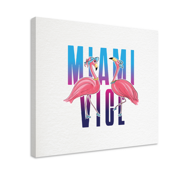 εκτυπώσεις σε καμβά ζώων σχεδιασμού miami vice flamingo - TenStickers