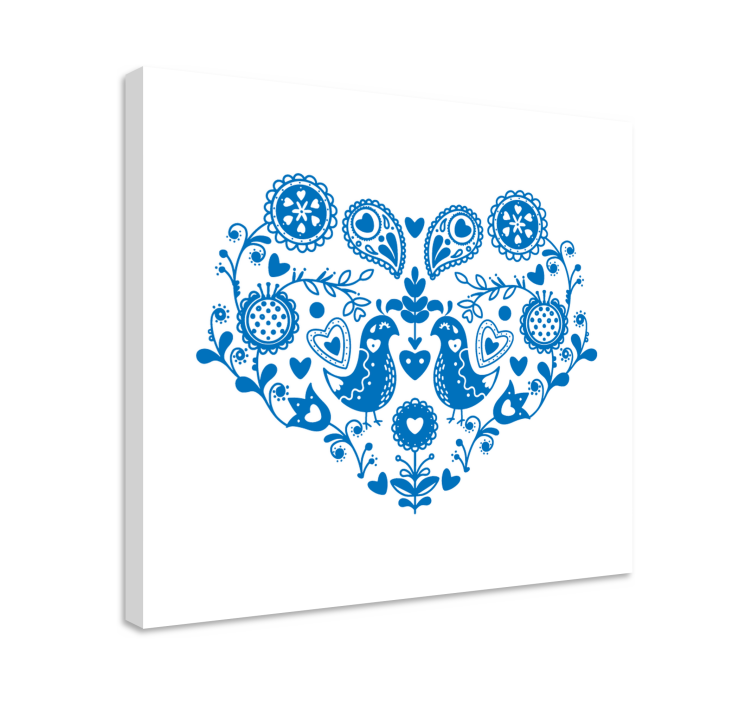 καρδιά σχήμα λουλούδι καμβά - TenStickers