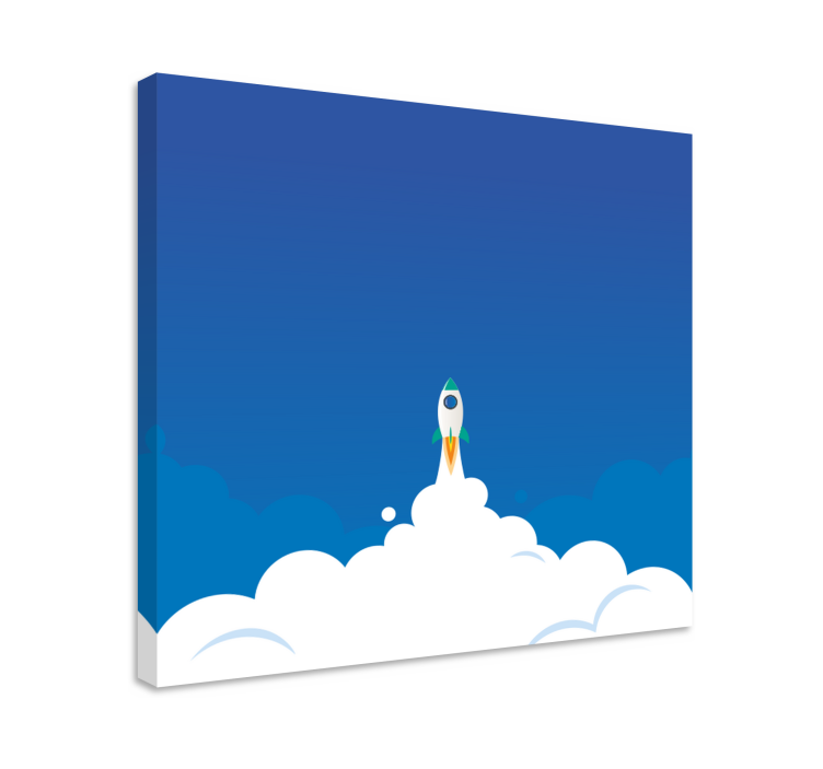 γελοιογραφία εκτόξευση πυραύλων διαστημικό καμβά - TenStickers