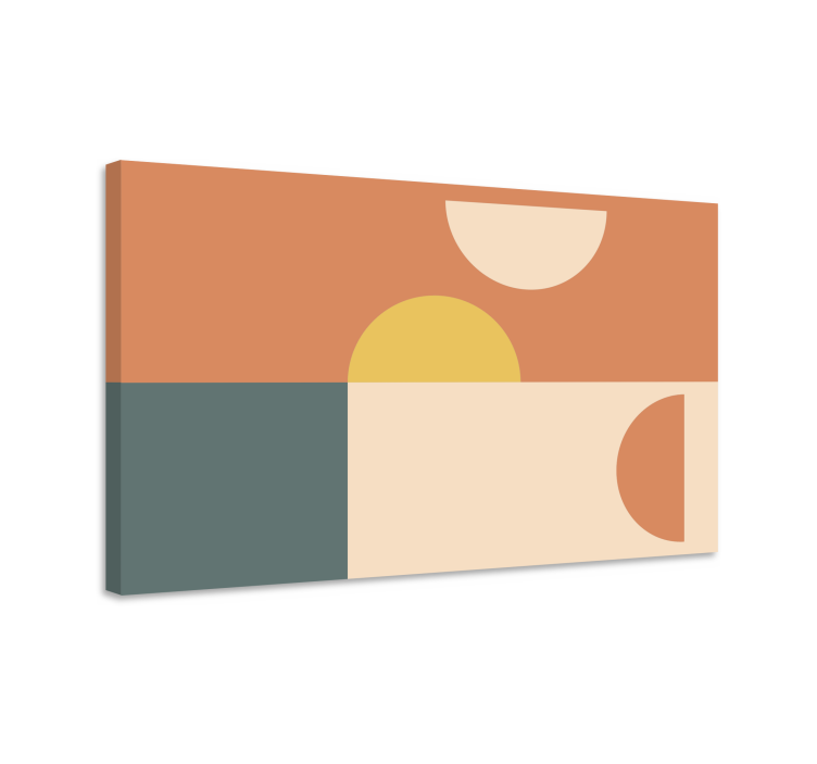 ημι-κύκλοι και ορθογώνια γεωμετρικά καμβά - TenStickers