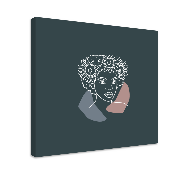 Καμβάς ζωγραφικής ανθρώπων και προσώπων με φυτικά σχέδια - TenStickers