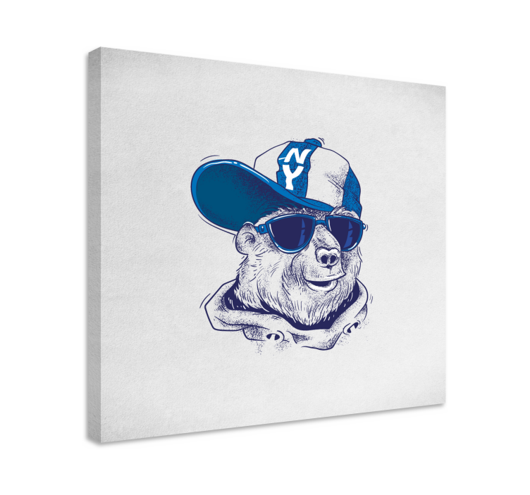 Ζωγραφική καμβά με ζώα Στυλ Κρύου Αρκούδου - TenStickers