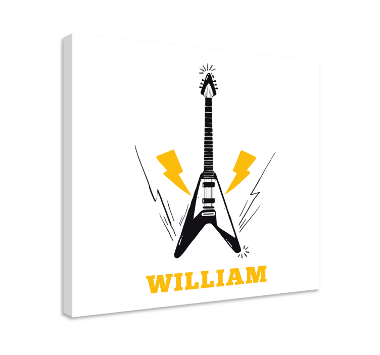 Μουσική τέχνη σε καμβά έμπνευση ηλεκτρικής κιθάρας - TenStickers