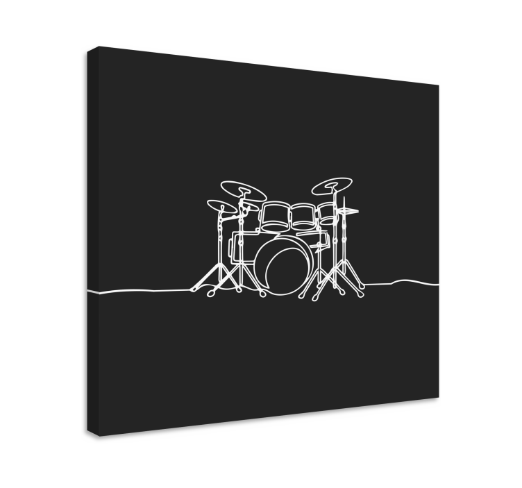 Line art drum κομψός σχεδιασμός καμβάς μουσικής - TenStickers