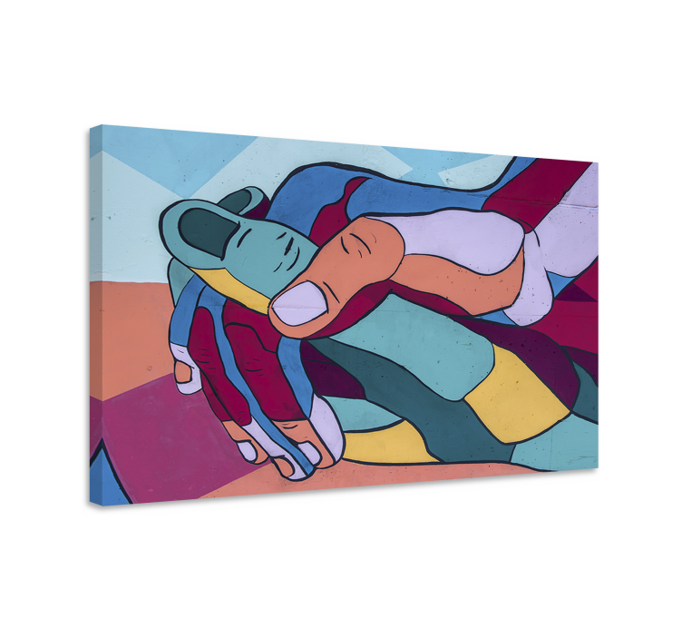 πολύχρωμα ζωγραφισμένα στο χέρι καμβά, εκτυπώσεις τέχνης - TenStickers