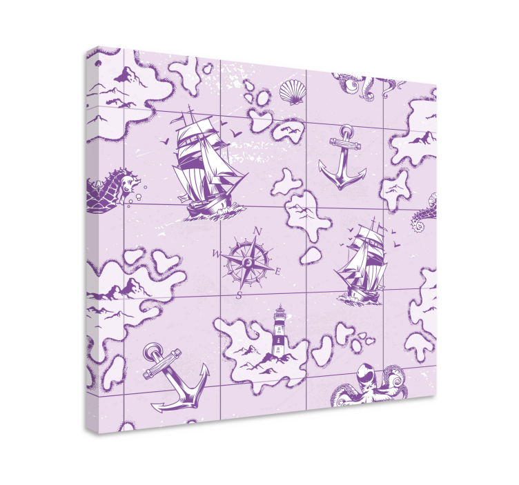 Καμβάς θαλάσσιος πίνακας παλιός ναυτικός πυξίδας - TenStickers