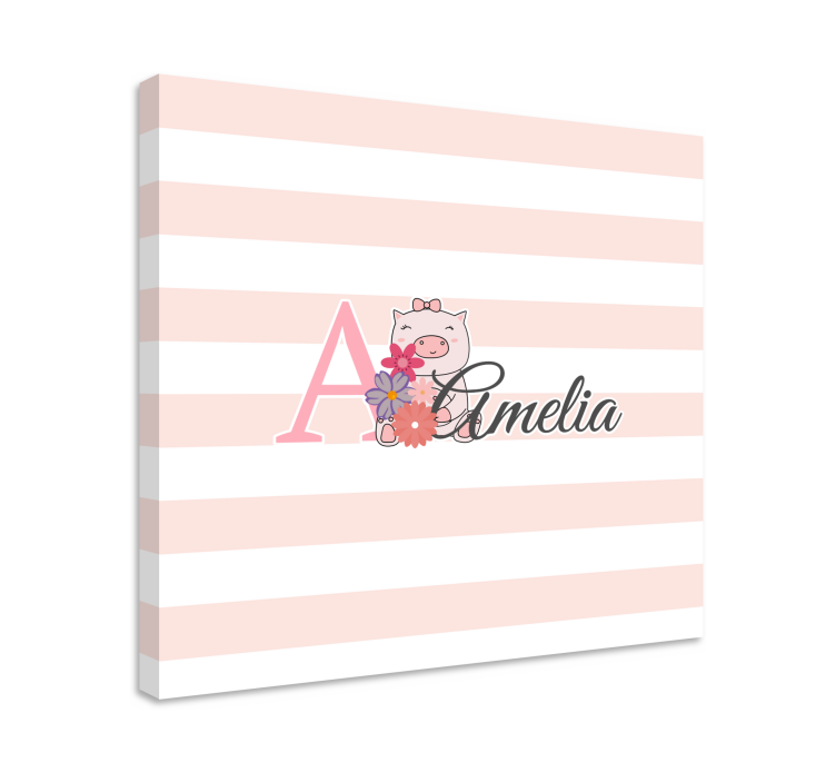 Μωρού καμβάς ζωγραφική Ένα Παιχνιδιάρικο Γουρουνάκι - TenStickers