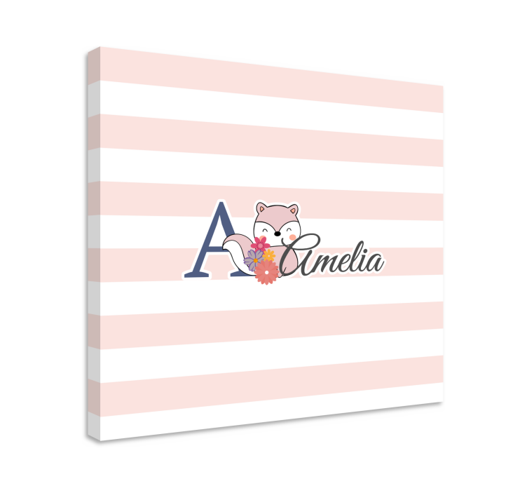 Μωρού καμβάς ζωγραφική με χαριτωμένο αλεπούδακι - TenStickers