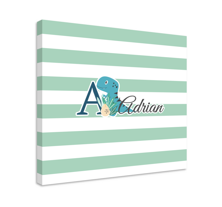 χαριτωμένα ζώα dino με όνομα εξατομικευμένο καμβά - TenStickers