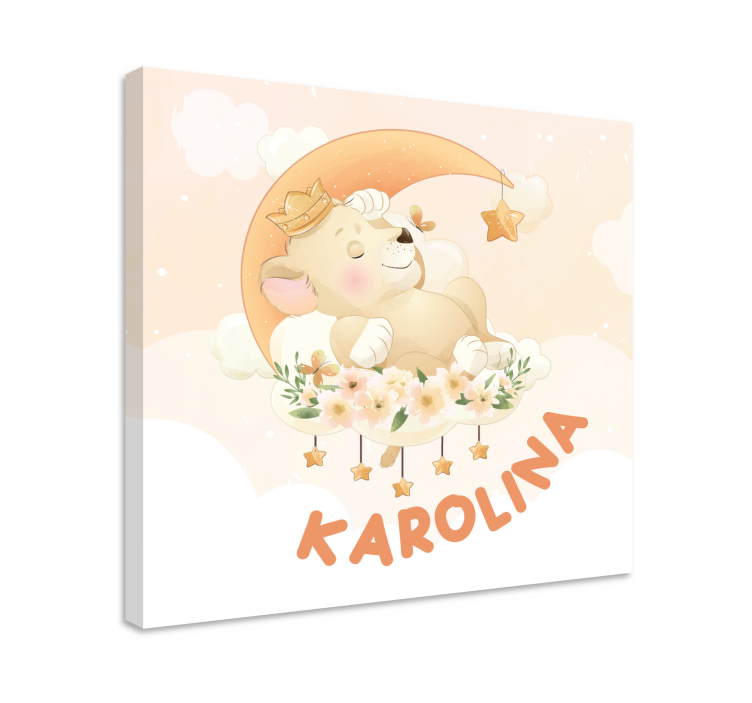 μωρού καμβάς ζωγραφική νυσταγμένη αρκούδα που ονειρεύεται - TenStickers