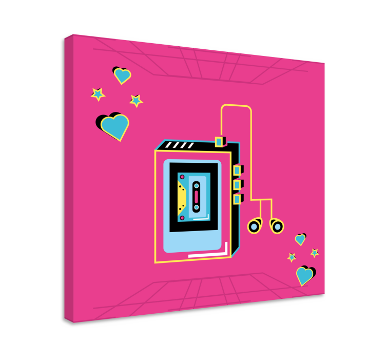 Μουσική τέχνη σε καμβά Ρετρό Κασετίνα Αγάπη - TenStickers