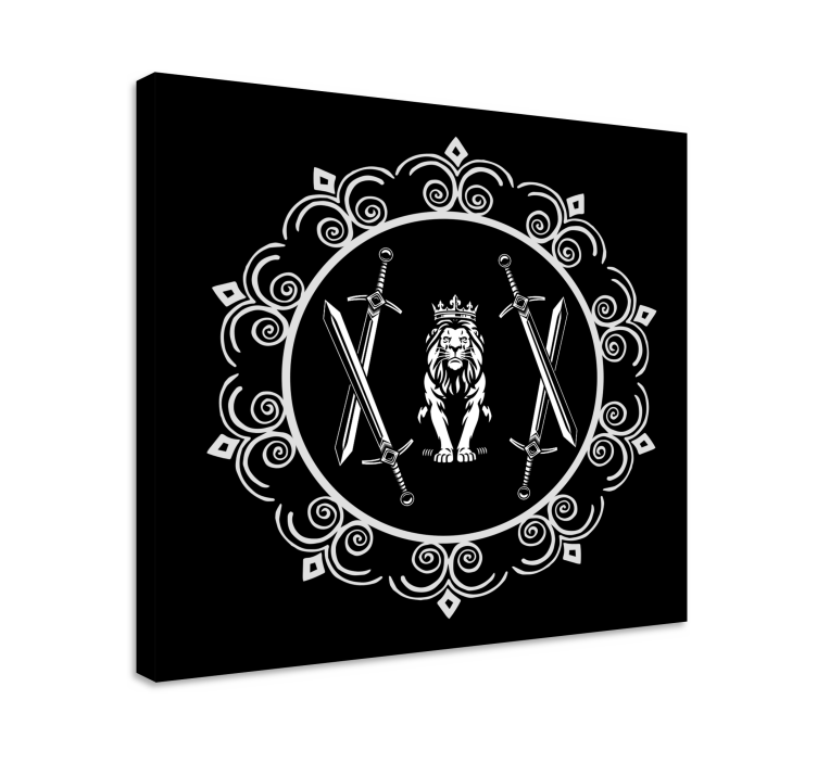 Δέντρα καμβάς ζωγραφική Λιοντάρι με Σπαθιά - TenStickers