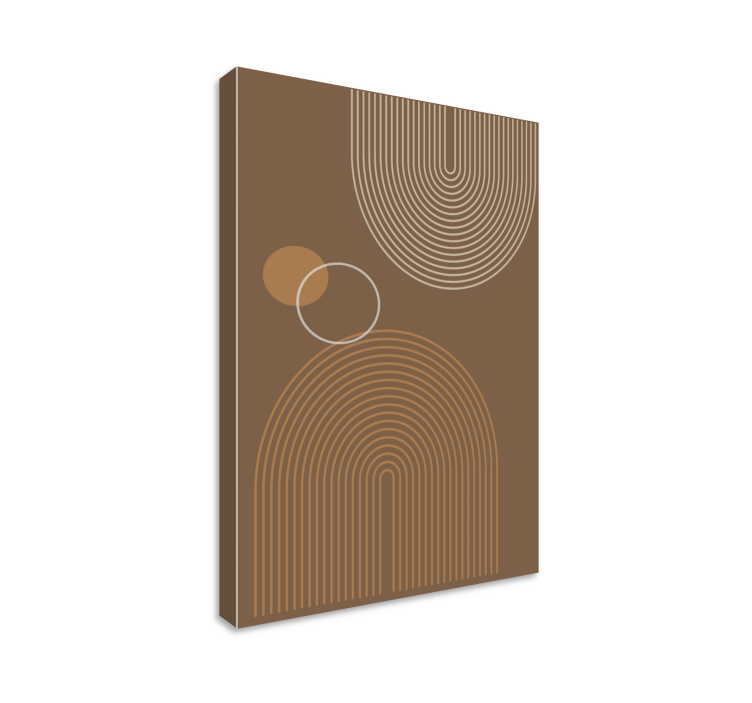 Γεωμετρικός καμβάς με καμπύλα σχέδια γραμμών - TenStickers